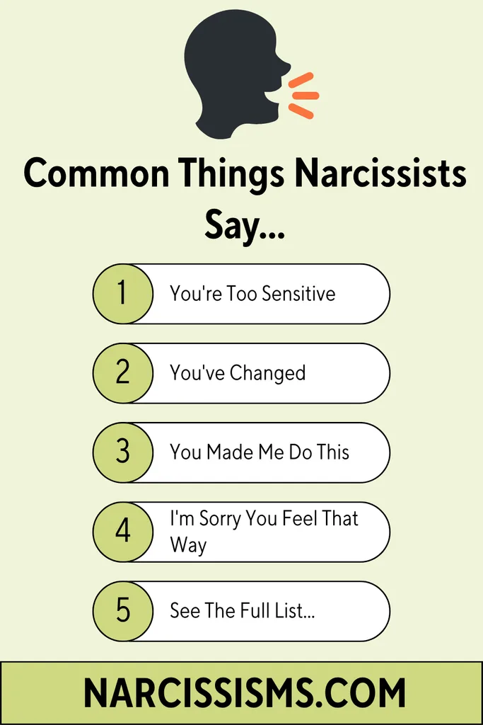 Infographic - "Common Things Narcissists Say"