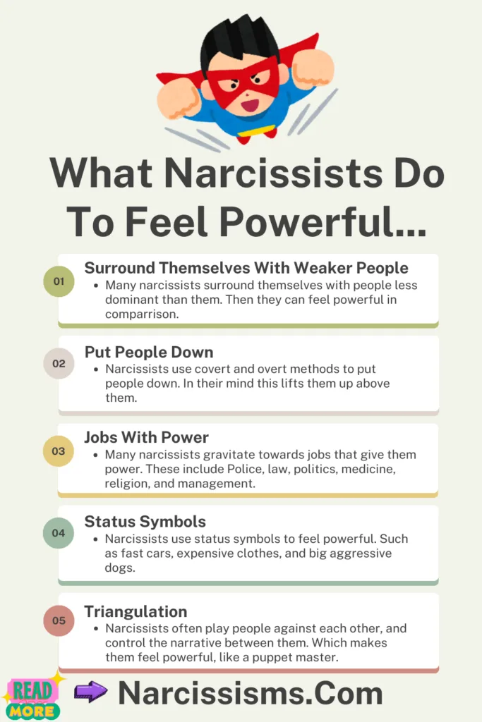 Infographic - "What Narcissists Do To Feel Powerful"