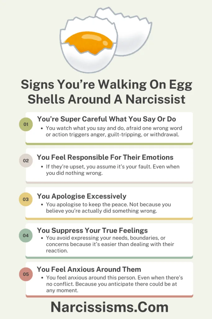 infographic - Signs You're Walking On Egg Shells Around A Narcissist
