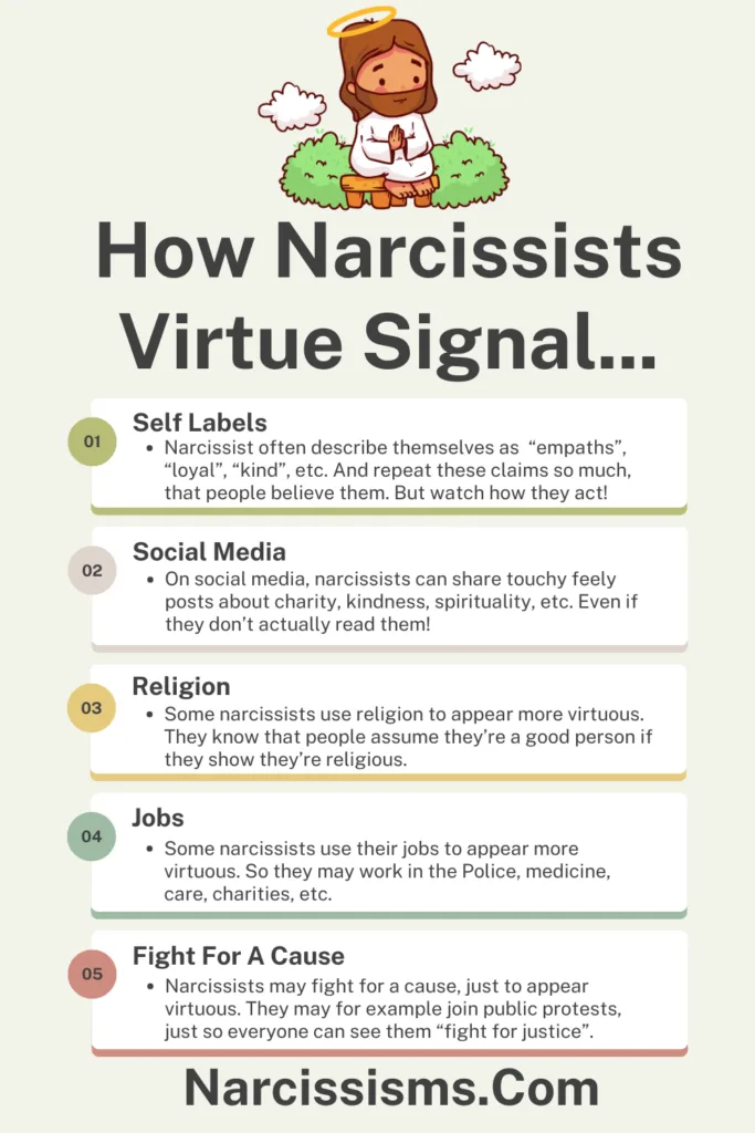 Infographic - How Narcissists Virtue Signal