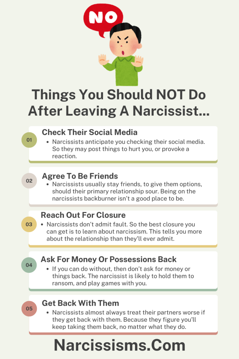 6 Things You Shouldn’t Do After Leaving A Narcissist - Narcissisms.Com