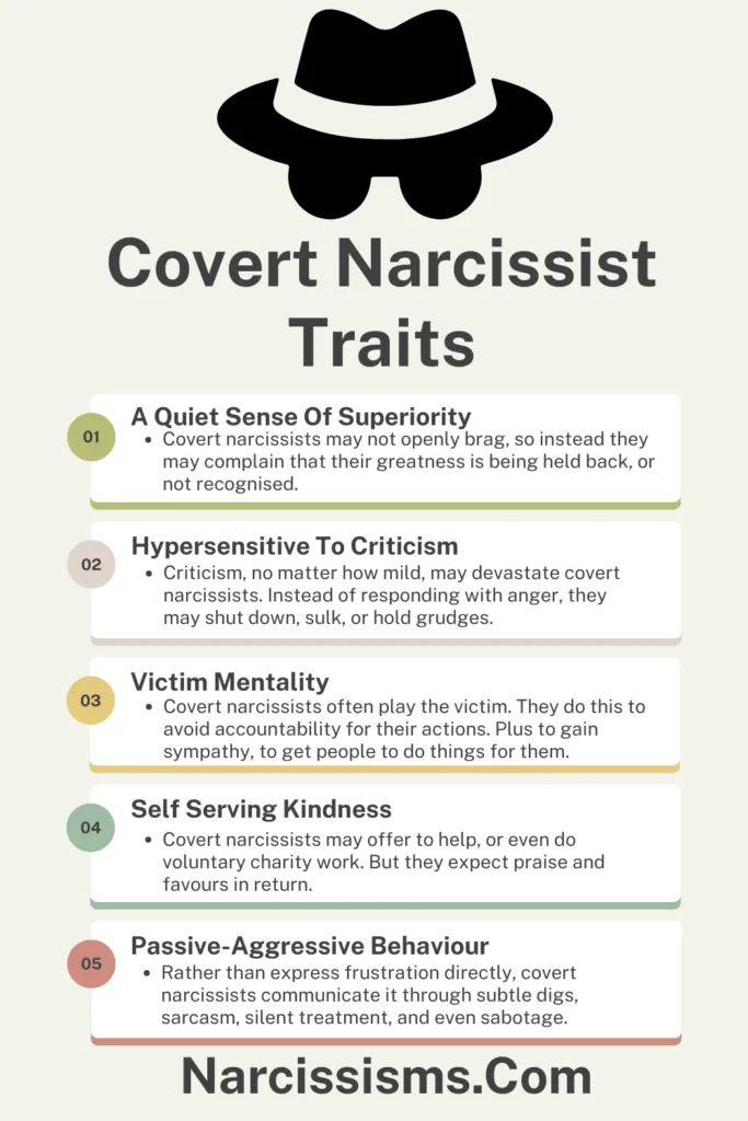 Infographic - Covert Narcissist Traits