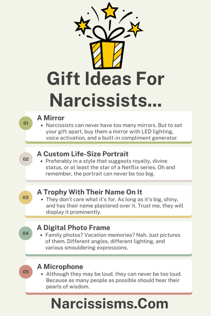 Infographic - Gift Ideas For Narcissists