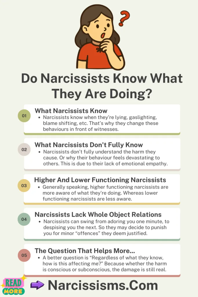 Infographic - "Do Narcissists Know What They Are Doing?"