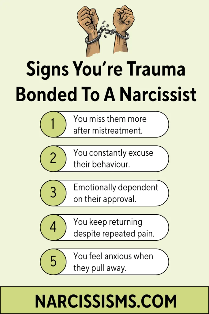 Infographic - "Signs You're Trauma Bonded With Narcissist"