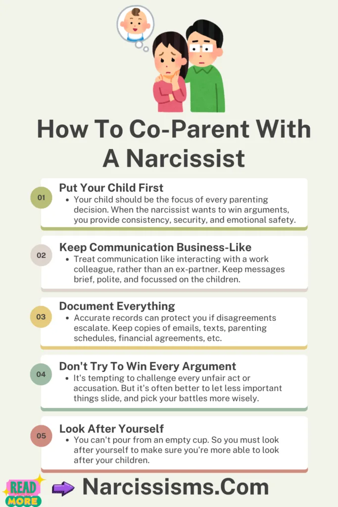 Infographic - "How To Co-Parent with A Narcissist"