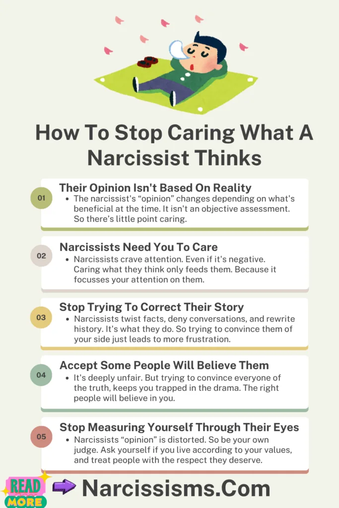 Infographic - "How To Stop Caring What A Narcissist Thinks"