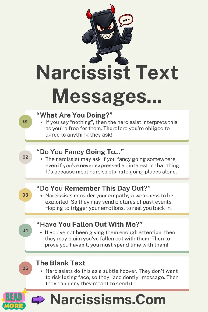 Infographic - "Narcissist Text Messages"